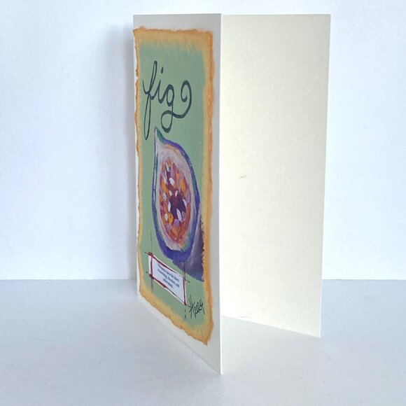 Fig Fruit Collage Art Handmade Original Blank Greeting Card and Envelope - Picture 3 of 4